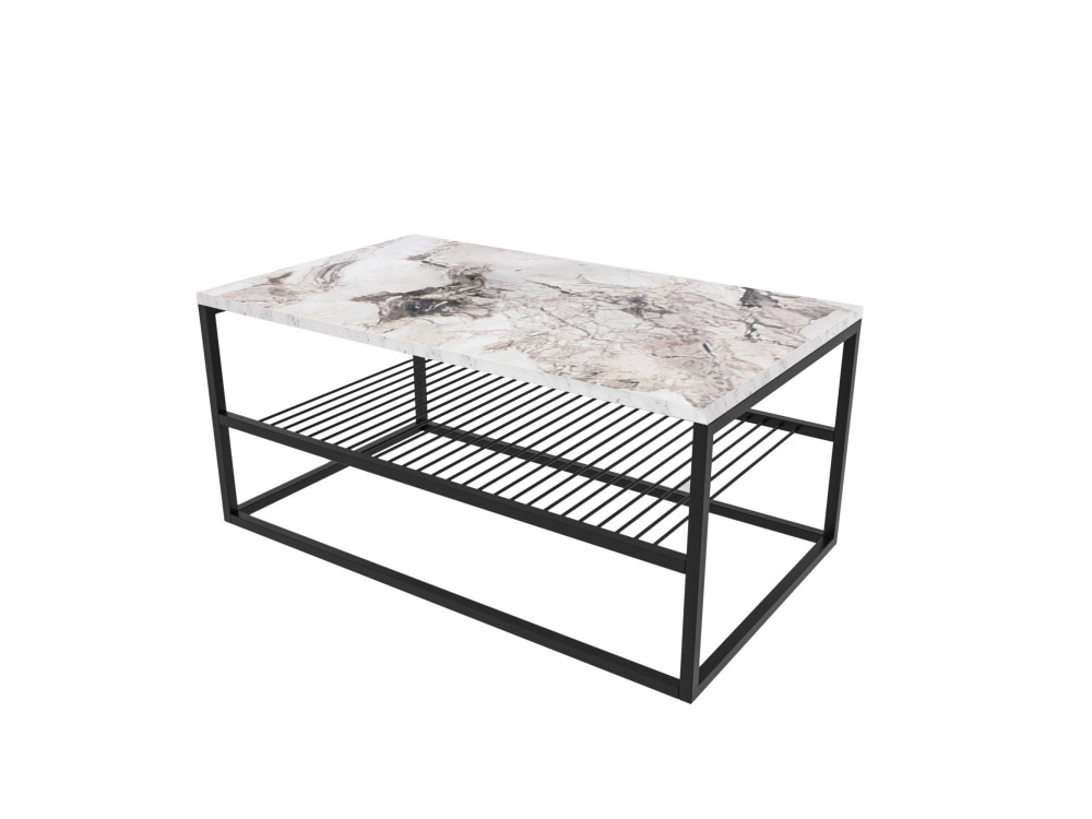 Mesa de centro em madeira "Asude" - 95 x 55 x 42 cm - Branco