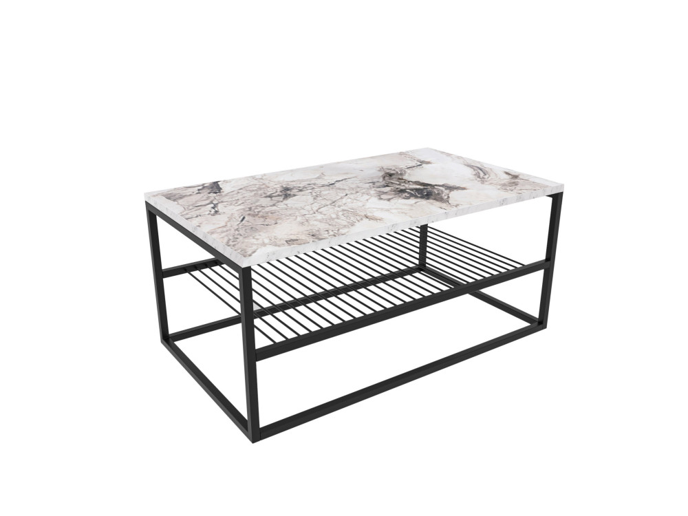 Mesa de centro em madeira "Asude" - 95 x 55 x 42 cm - Branco