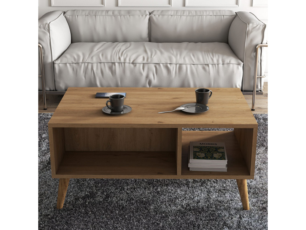 Mesa de centro em madeira "Exxen" - 90 x 41 x 54 cm - Castanho