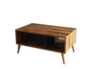 Mesa de centro em madeira "Exxen" - 90 x 41 x 54 cm - Cinzento antracite