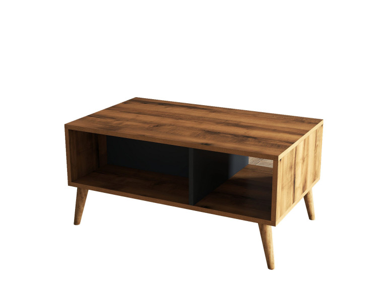 Mesa de centro em madeira "Exxen" - 90 x 41 x 54 cm - Cinzento antracite