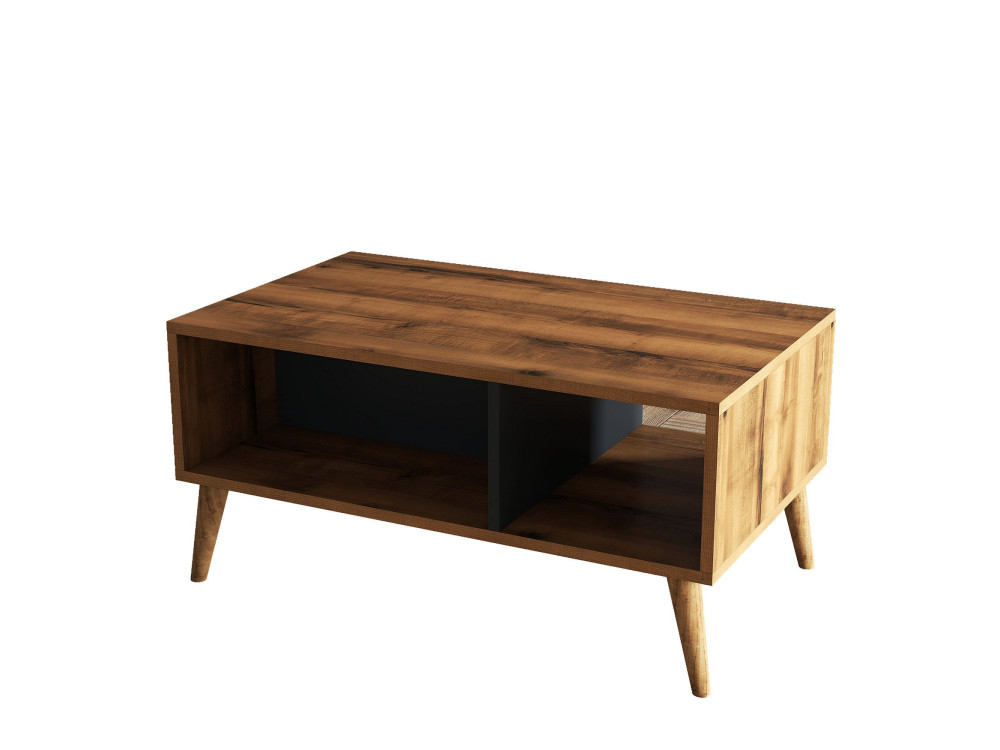 Mesa de centro em madeira "Exxen" - 90 x 41 x 54 cm - Cinzento antracite