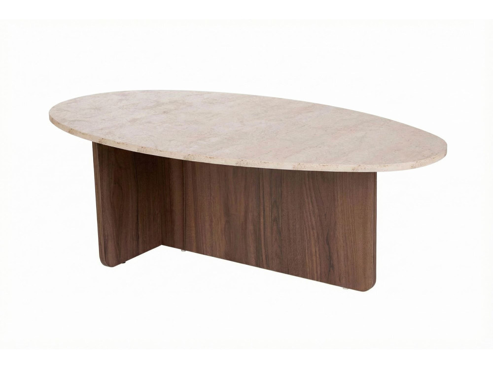 Mesa de centro em madeira "Orba" - 120 x 65 x 40 cm - Travertino