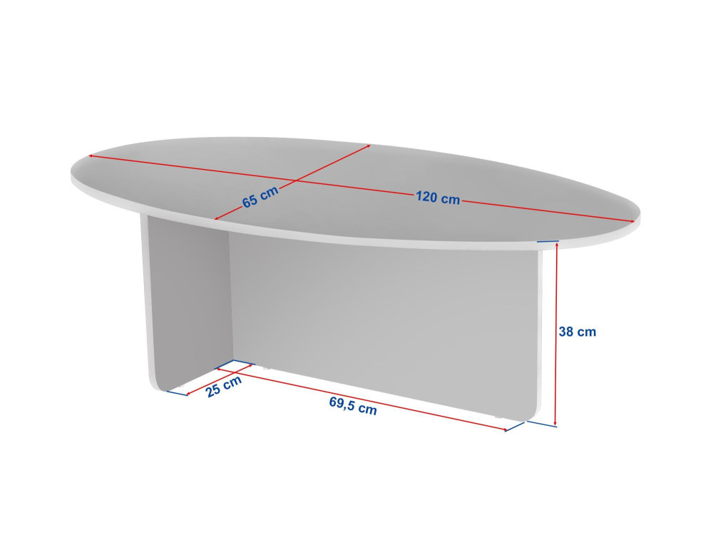 Mesa de centro em madeira "Orba" - 120 x 65 x 40 cm - Travertino