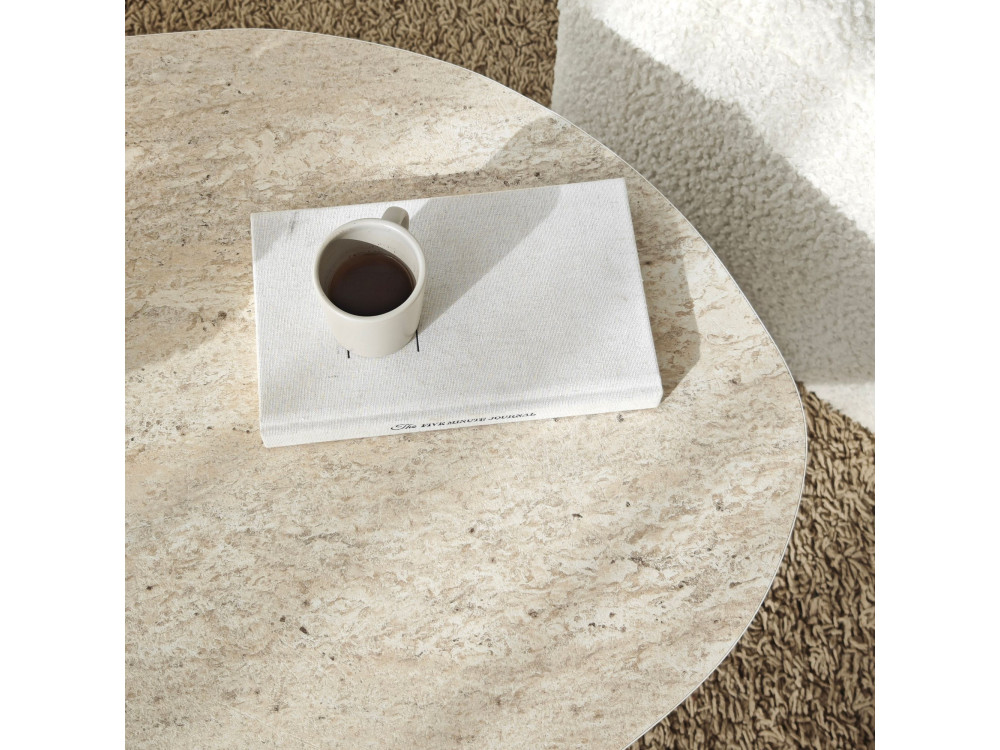 Mesa de centro em madeira "Rock" - 100 x 60 x 35 cm - Travertino