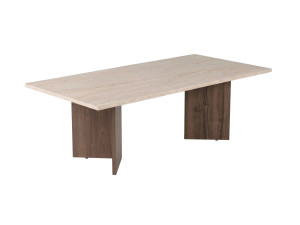 Mesa de centro em madeira "Sabin" - 119 x 60 x 40 cm - Travertino