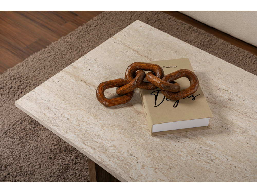 Mesa de centro em madeira "Sabin" - 119 x 60 x 40 cm - Travertino