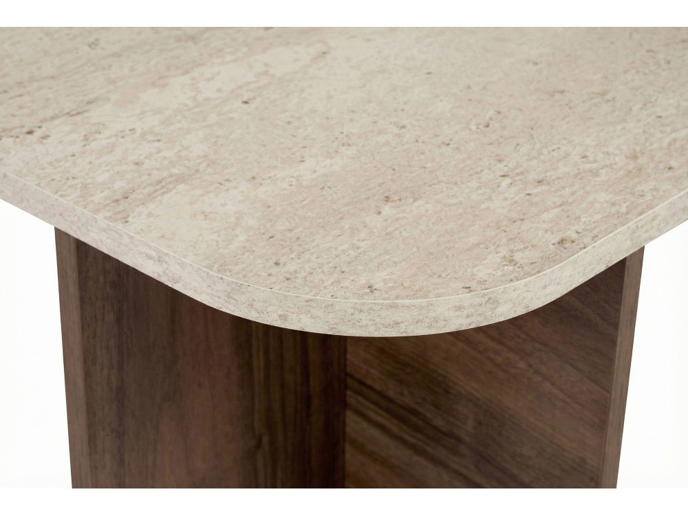 Mesa de centro de madeira "Akira" - 120 x 60 x 41 cm - Travertino
