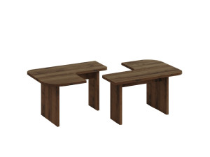 Conjunto de mesa de centro em madeira "Iris" - 90 x 45 x 35 cm - Castanho