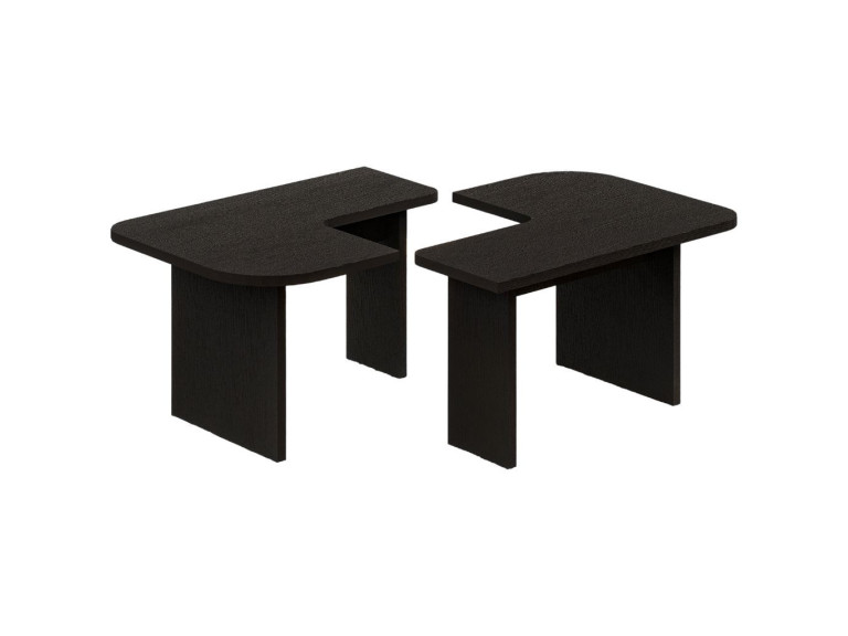 Conjunto de mesa de centro em madeira "Iris" - 90 x 45 x 35 cm - Preto