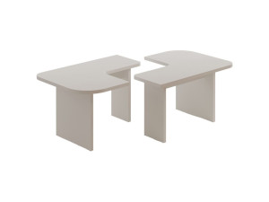 Conjunto de mesa de centro em madeira "Iris" - 90 x 45 x 35 cm - Branco