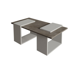 Mesa de centro de madeira "Matris" - 90 x 46 x 37 cm - Cinzento