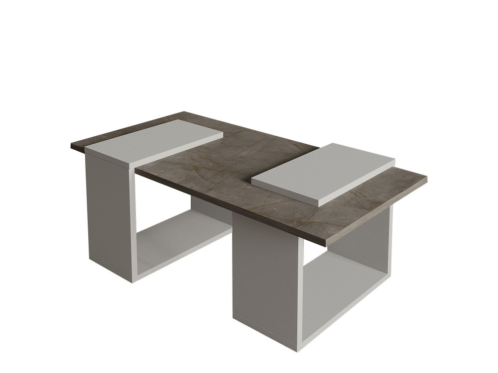 Mesa de centro de madeira "Matris" - 90 x 46 x 37 cm - Cinzento