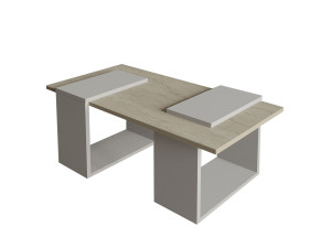 Mesa de centro em madeira "Matris" - 90 x 46 x 37 cm - Travertino