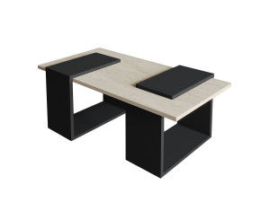 Mesa de centro em madeira "Matris" - 90 x 46 x 37 cm - Cinzento antracite