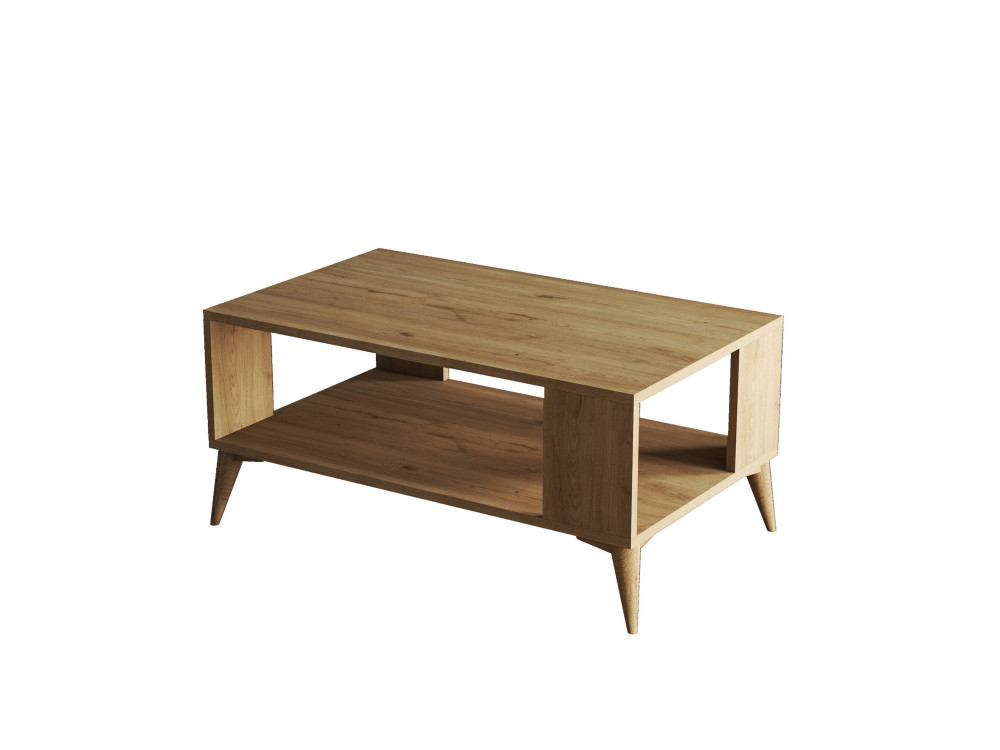 Mesa de centro de madeira "Authentic" - 90 x 41 x 54 cm - Castanho