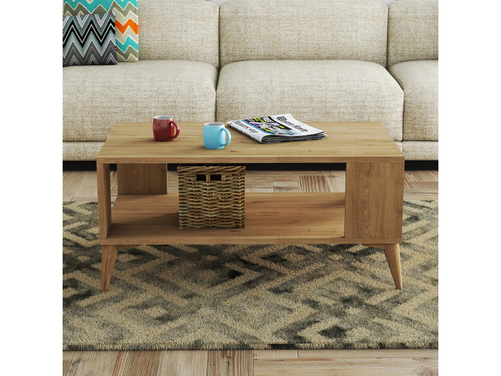 Mesa de centro de madeira "Authentic" - 90 x 41 x 54 cm - Castanho
