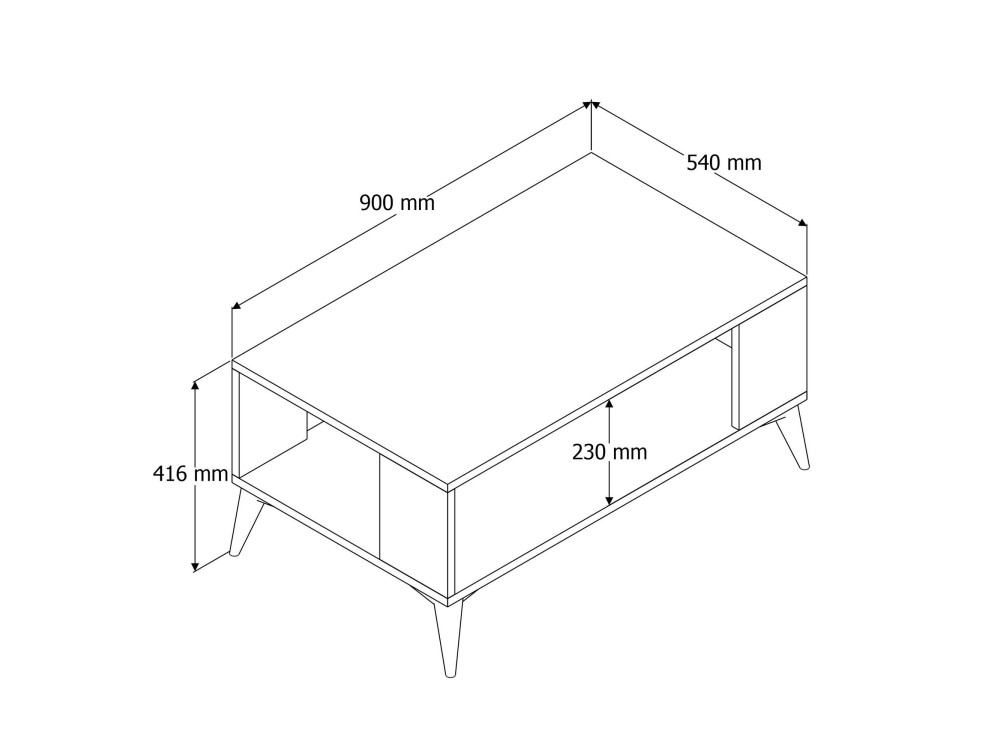 Mesa de centro de madeira "Authentic" - 90 x 41 x 54 cm - Castanho
