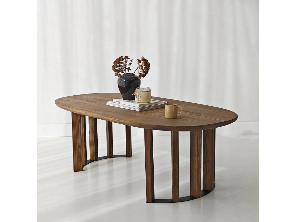 Mesa de centro em madeira "Elysia" - 120 x 60 x 40 cm - Castanho