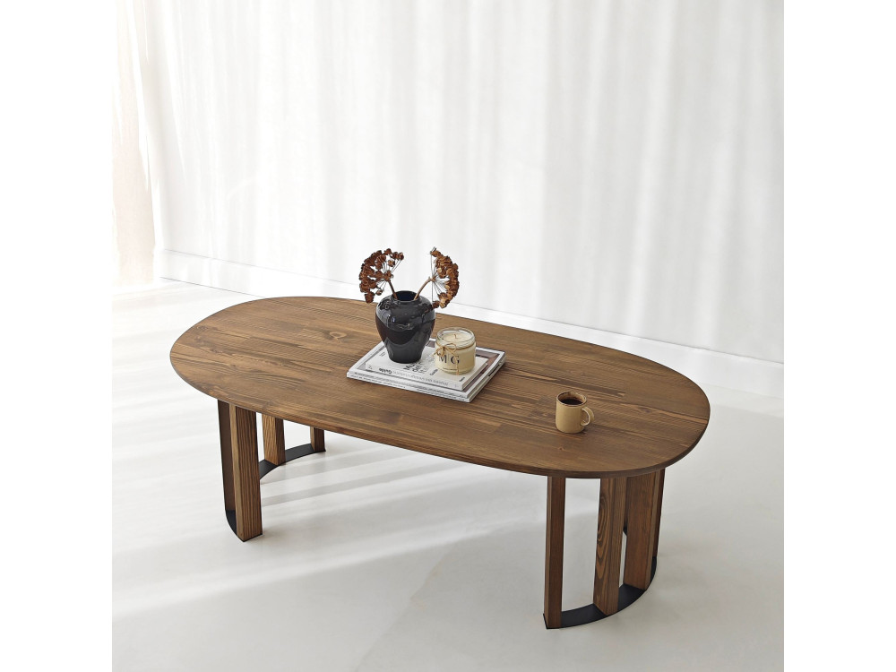 Mesa de centro em madeira "Elysia" - 120 x 60 x 40 cm - Castanho