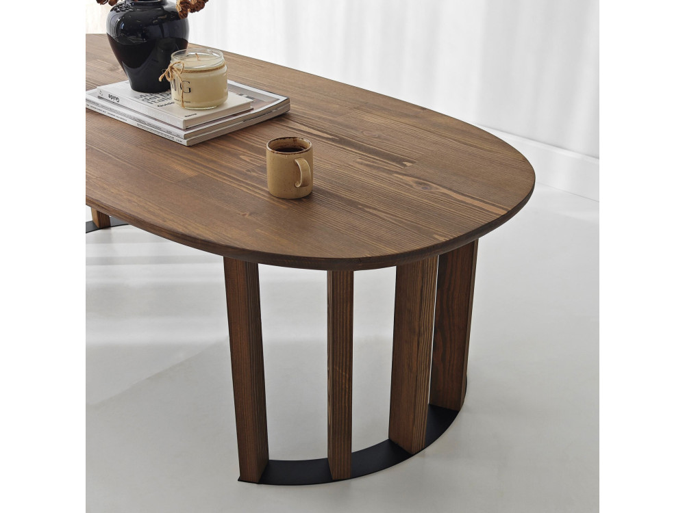Mesa de centro em madeira "Elysia" - 120 x 60 x 40 cm - Castanho