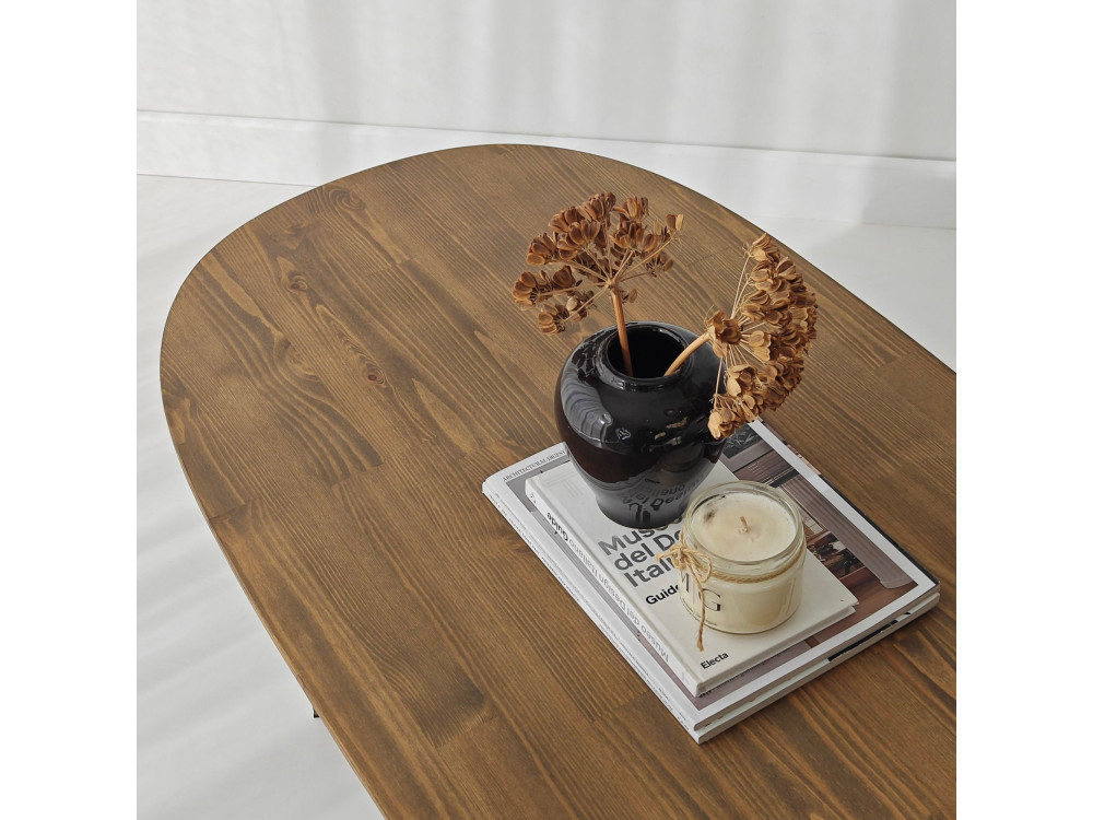 Mesa de centro em madeira "Elysia" - 120 x 60 x 40 cm - Castanho