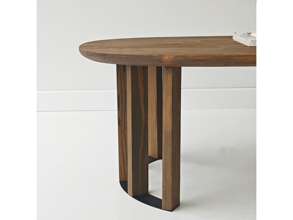 Mesa de centro em madeira "Elysia" - 120 x 60 x 40 cm - Castanho