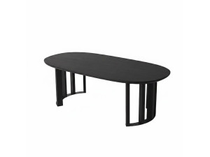 Mesa de centro em madeira "Elysia" - 120 x 60 x 40 cm - Preto