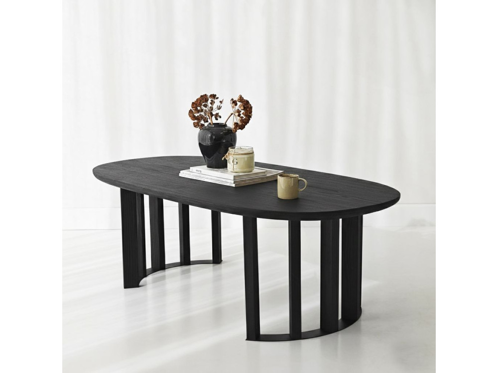 Mesa de centro em madeira "Elysia" - 120 x 60 x 40 cm - Preto