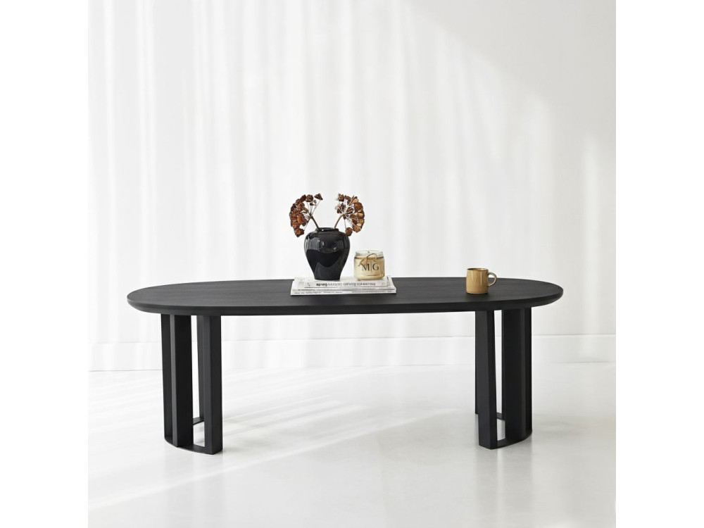 Mesa de centro em madeira "Elysia" - 120 x 60 x 40 cm - Preto
