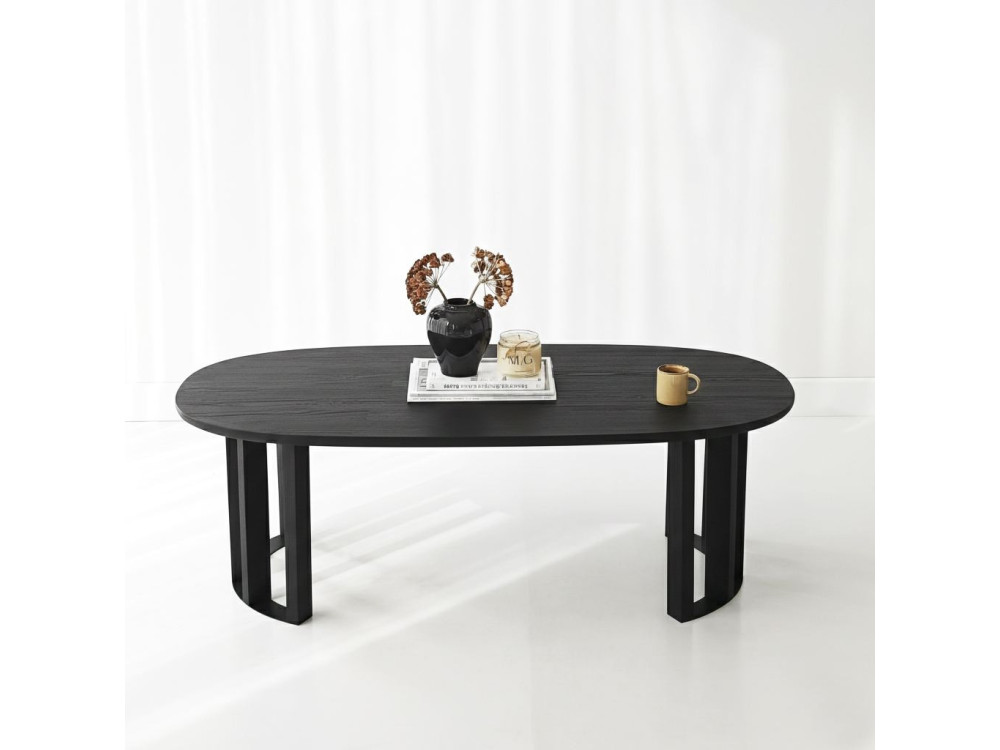 Mesa de centro em madeira "Elysia" - 120 x 60 x 40 cm - Preto