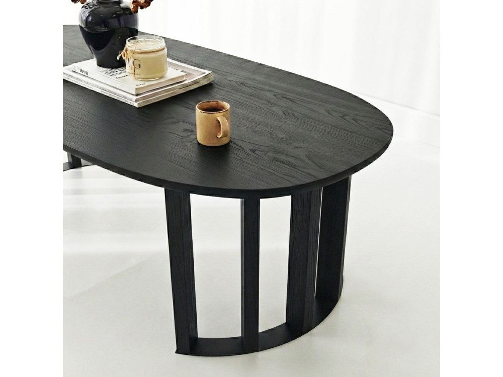 Mesa de centro em madeira "Elysia" - 120 x 60 x 40 cm - Preto