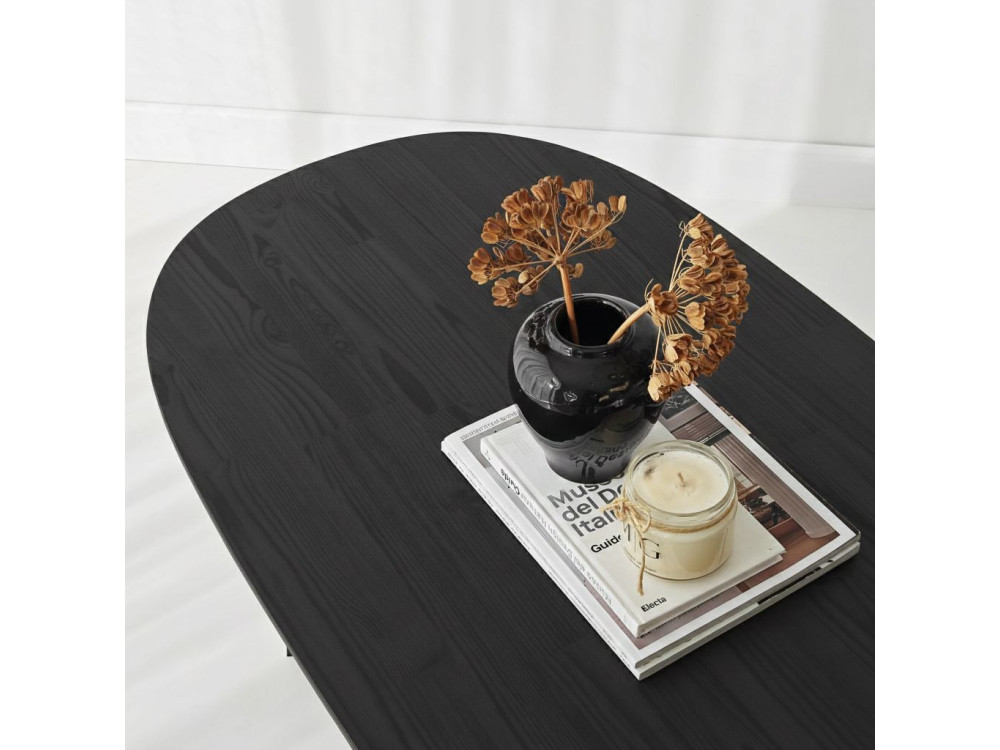 Mesa de centro em madeira "Elysia" - 120 x 60 x 40 cm - Preto