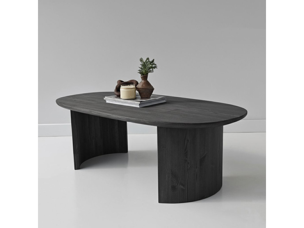 Mesa de centro em madeira "Hudson" - 120 x 60 x 40 cm - Cinzento antracite