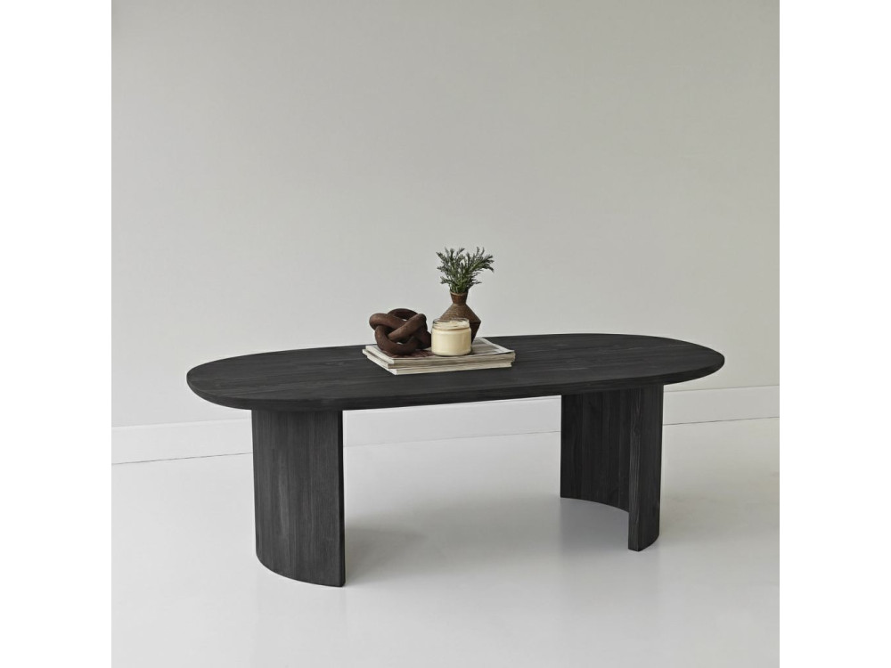 Mesa de centro em madeira "Hudson" - 120 x 60 x 40 cm - Cinzento antracite