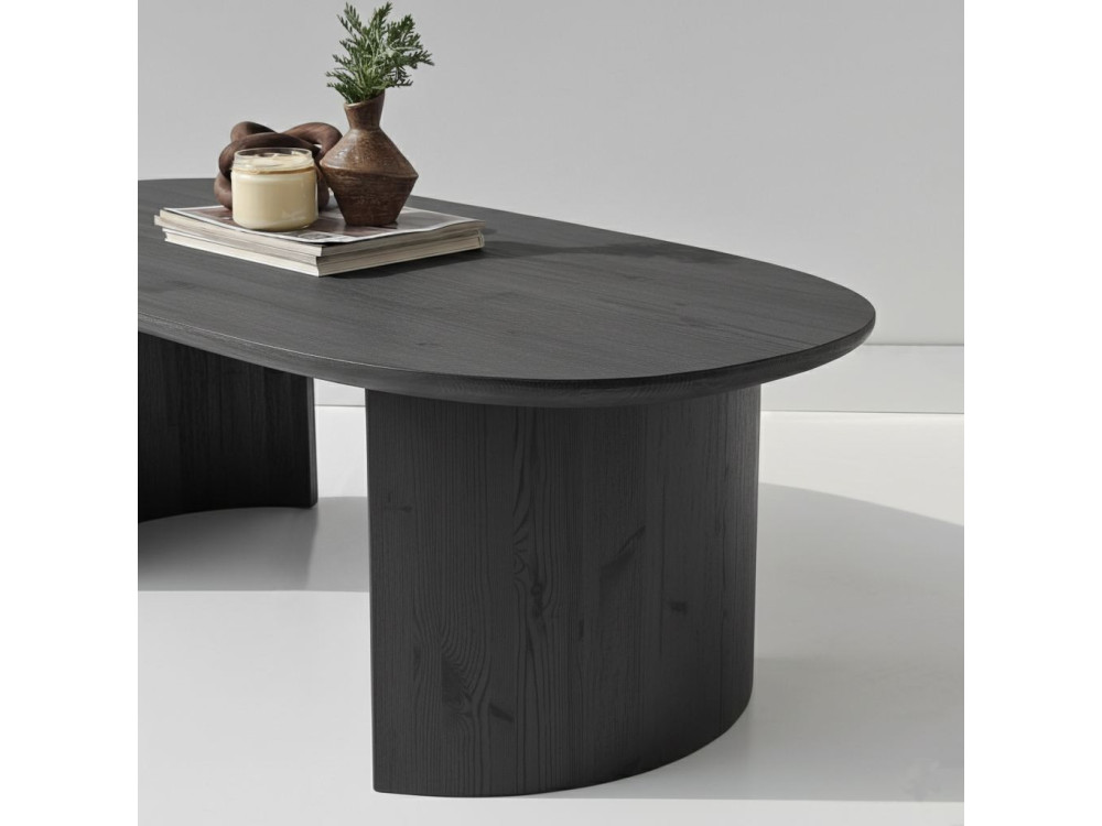 Mesa de centro em madeira "Hudson" - 120 x 60 x 40 cm - Cinzento antracite