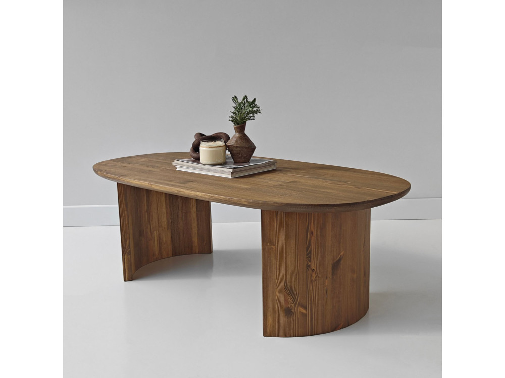 Mesa de centro em madeira "Hudson" - 120 x 60 x 40 cm - Castanho