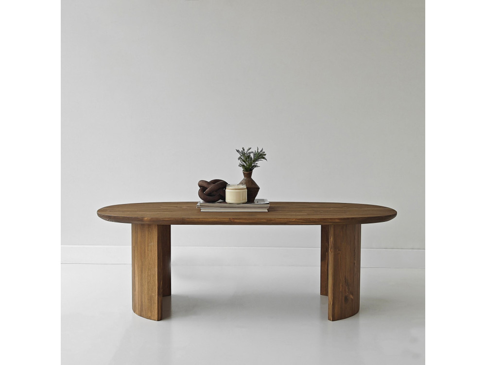 Mesa de centro em madeira "Hudson" - 120 x 60 x 40 cm - Castanho