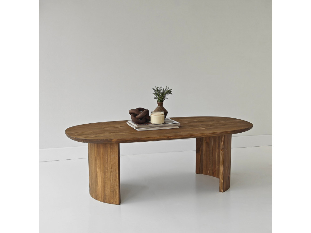 Mesa de centro em madeira "Hudson" - 120 x 60 x 40 cm - Castanho
