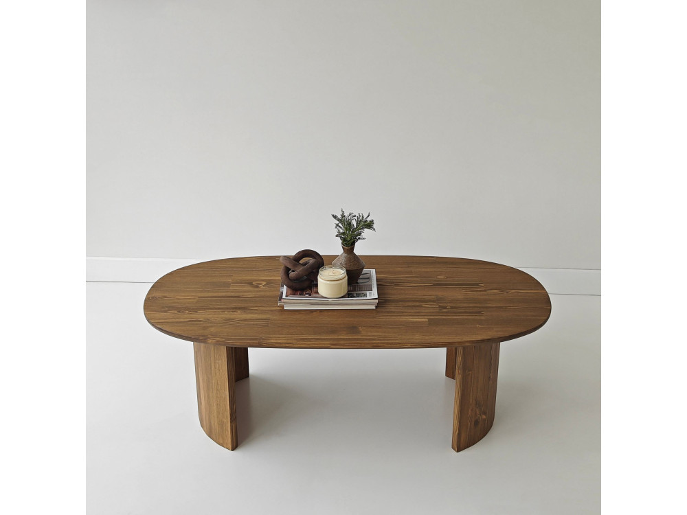 Mesa de centro em madeira "Hudson" - 120 x 60 x 40 cm - Castanho