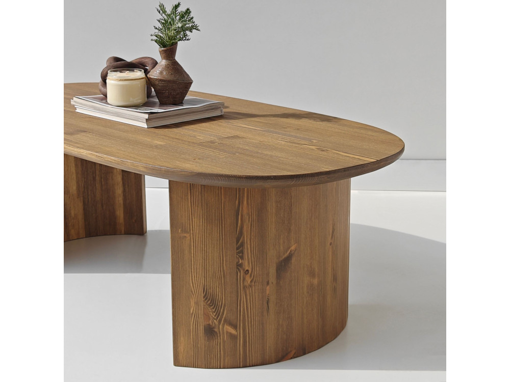 Mesa de centro em madeira "Hudson" - 120 x 60 x 40 cm - Castanho