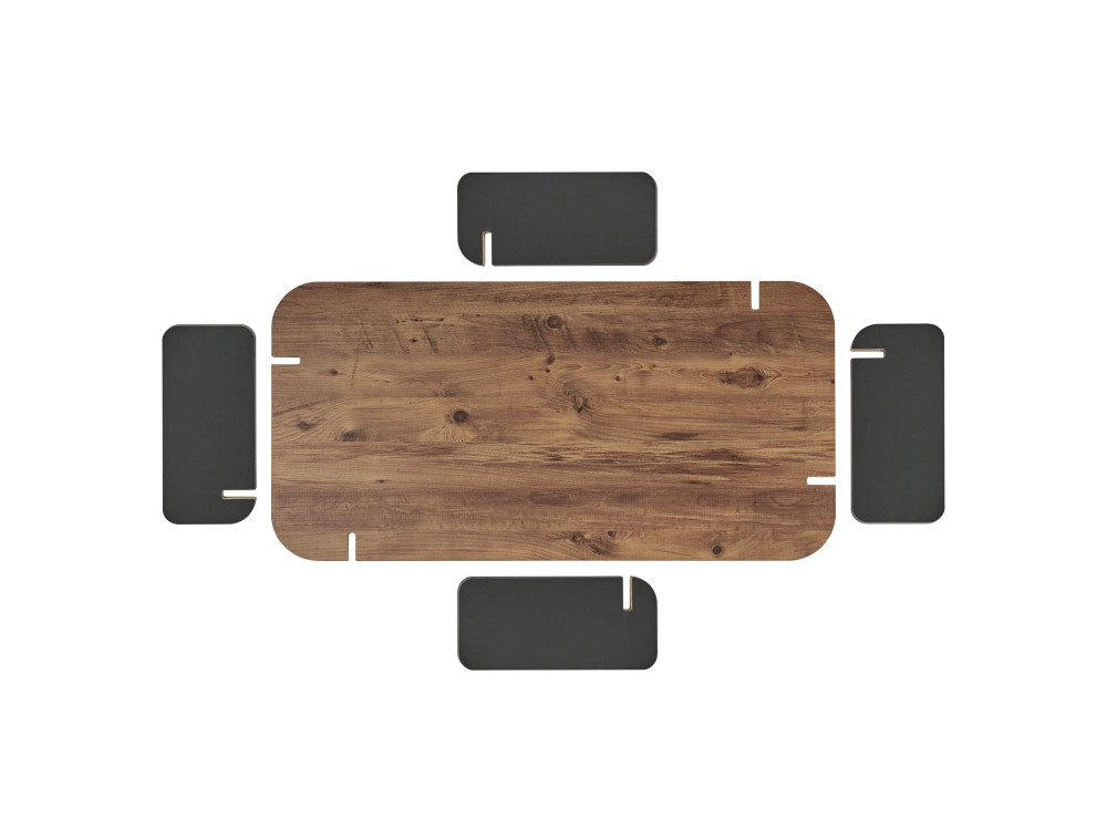 Mesa de centro em madeira "Renard" - 120 x 60 x 35 cm - Castanho claro