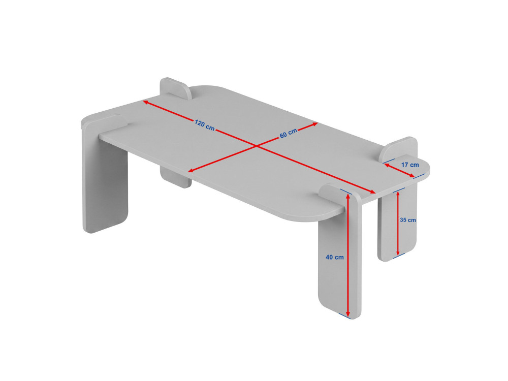 Mesa de centro em madeira "Renard" - 120 x 60 x 35 cm - Preto