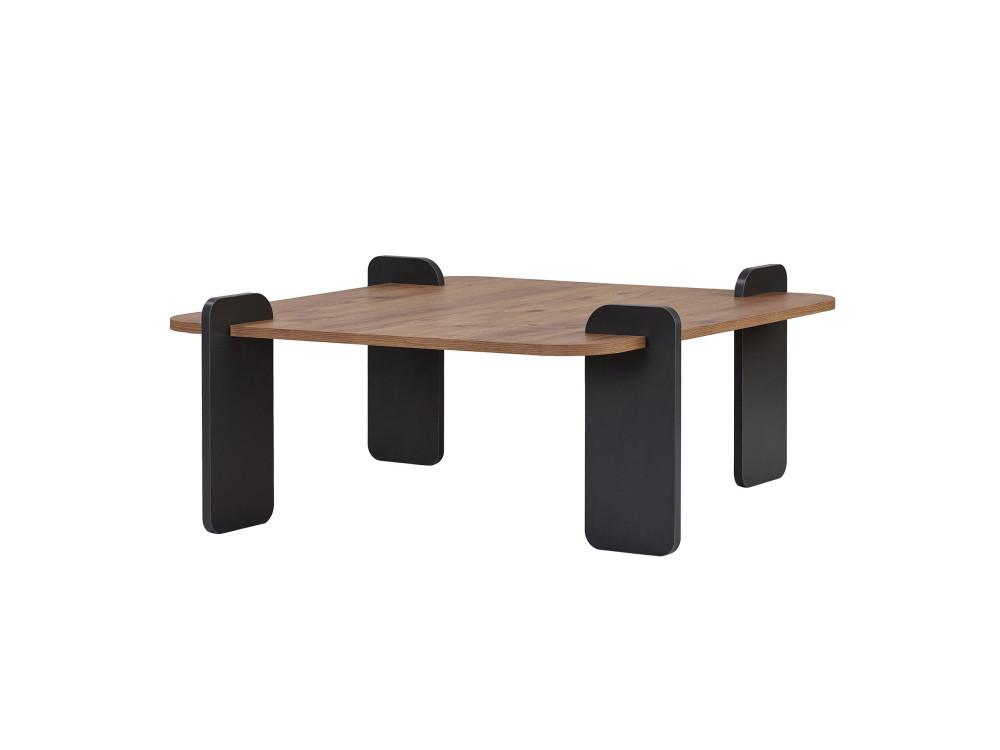 Mesa de centro em madeira "Marais" - 90 x 90 x 35 cm - Castanho claro