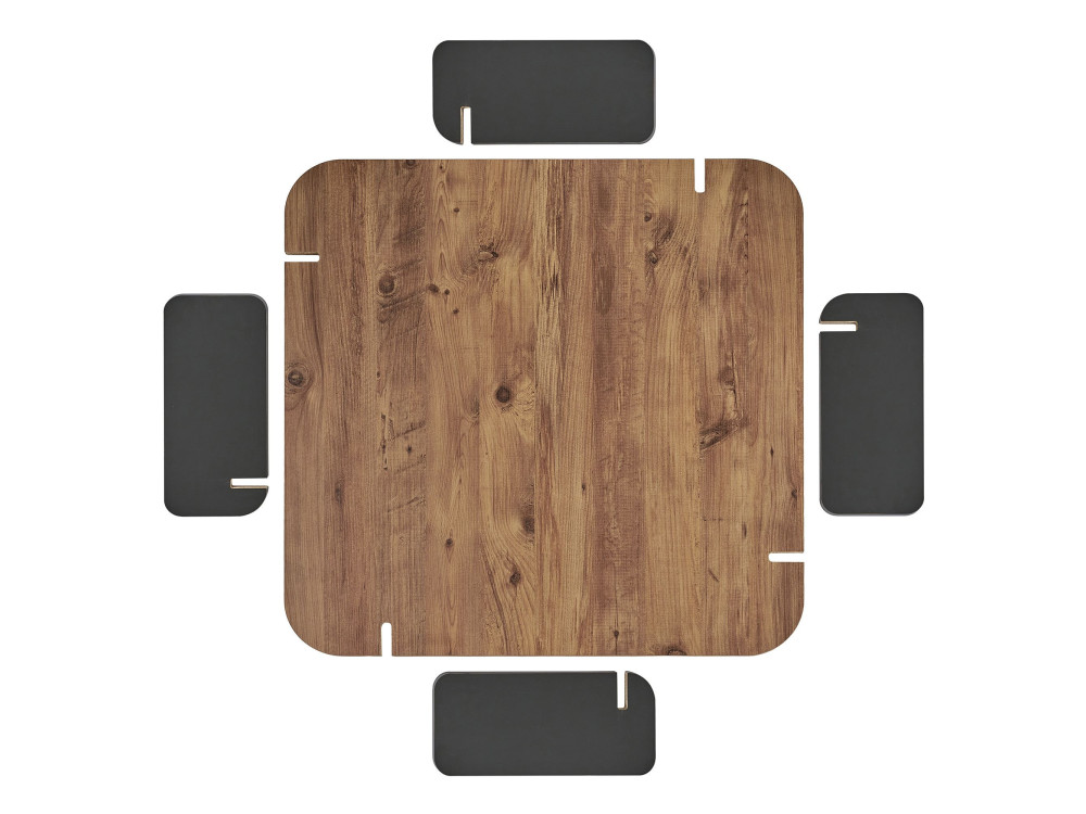 Mesa de centro em madeira "Marais" - 90 x 90 x 35 cm - Castanho claro