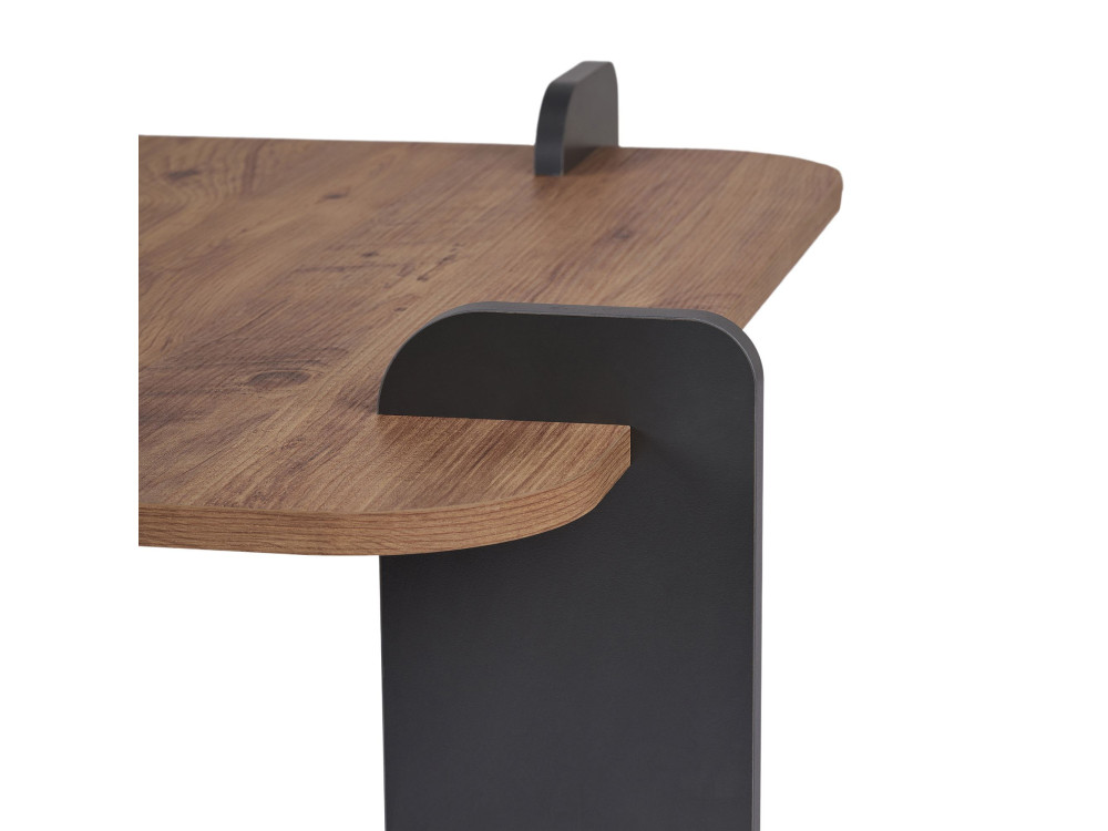 Mesa de centro em madeira "Marais" - 90 x 90 x 35 cm - Castanho claro