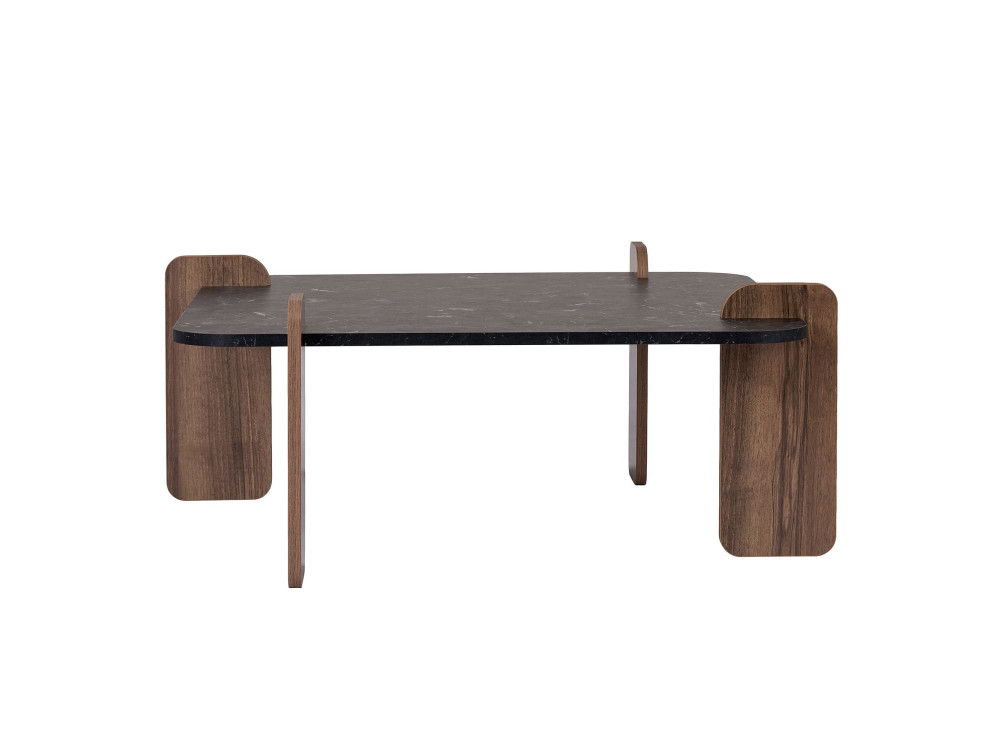 Mesa de centro em madeira "Marais" - 90 x 90 x 35 cm - Preto
