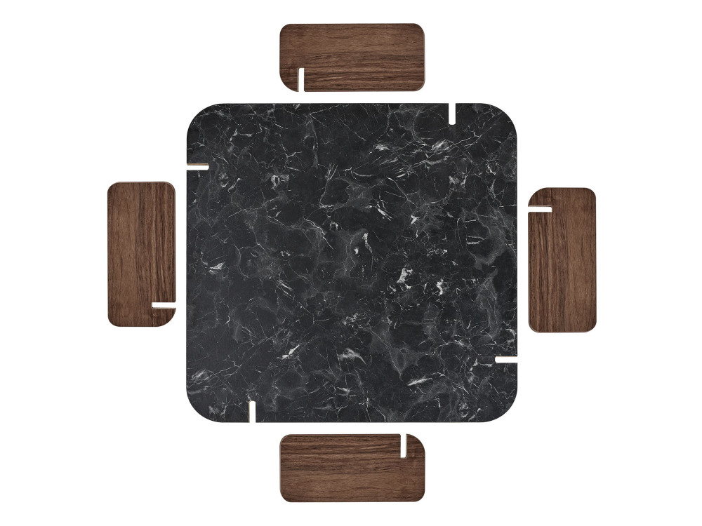Mesa de centro em madeira "Marais" - 90 x 90 x 35 cm - Preto