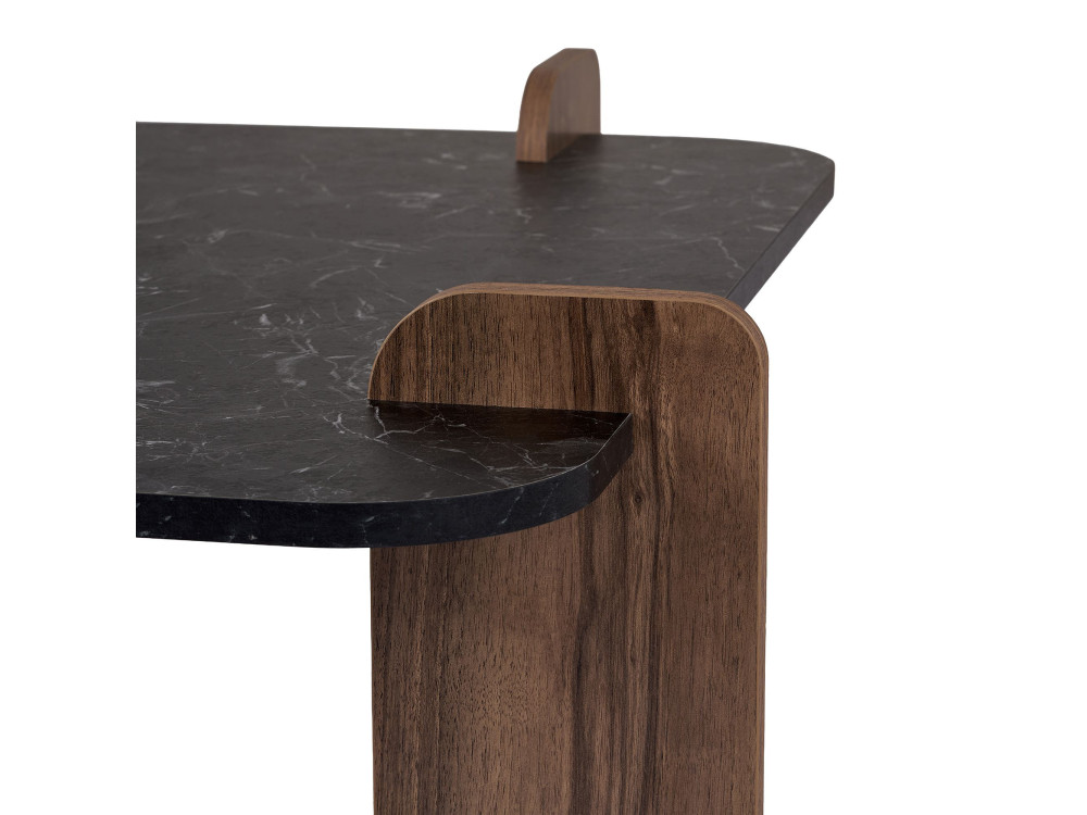 Mesa de centro em madeira "Marais" - 90 x 90 x 35 cm - Preto