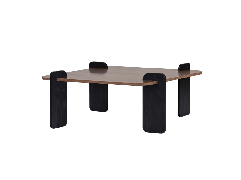 Mesa de centro em madeira "Marais" - 90 x 90 x 35 cm - Castanho